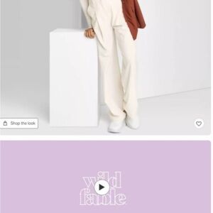 Wild Fable Cream Wide Leg Pants